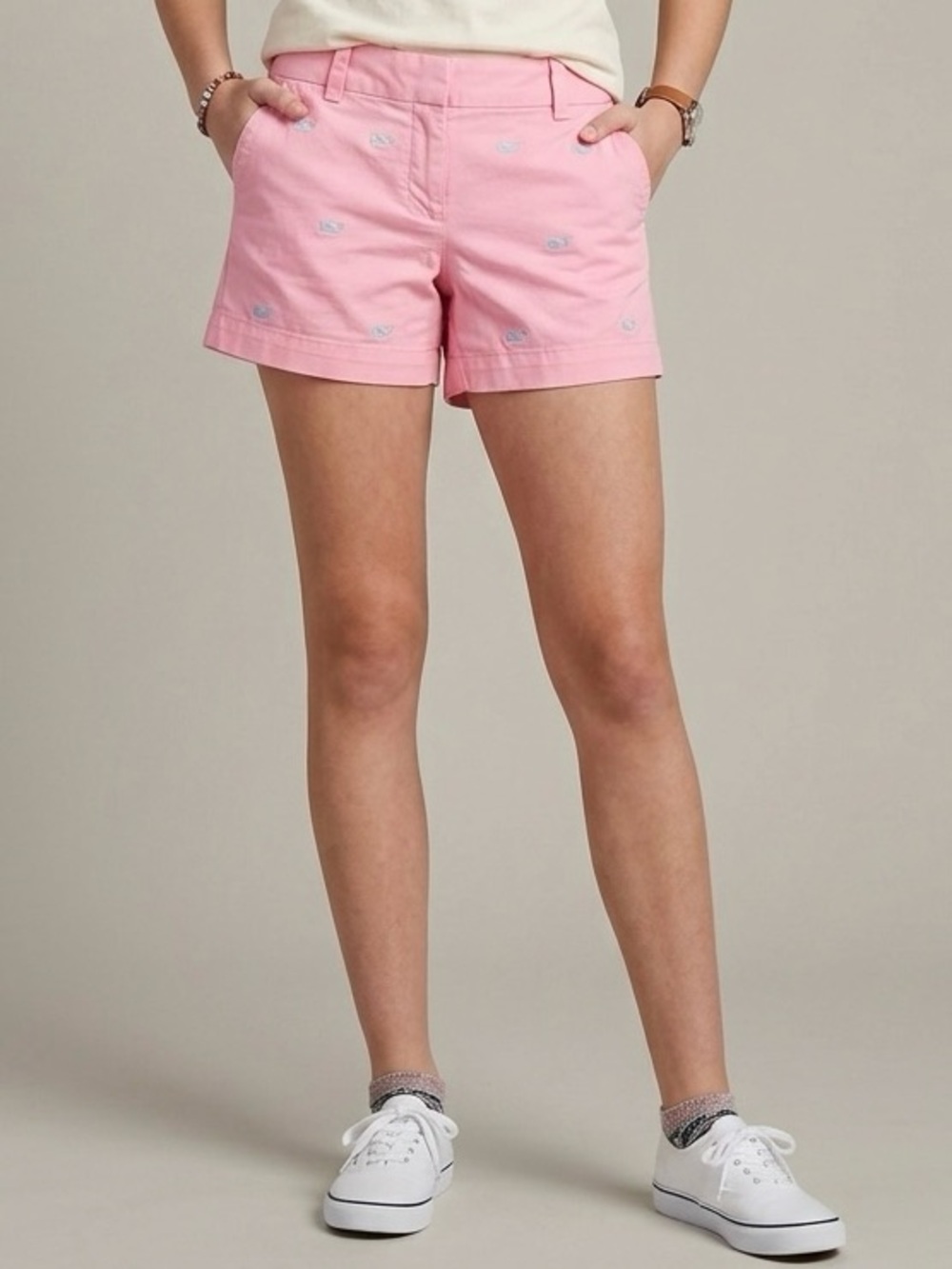 VINEYARD VINES Girl’s Embroidered Whale Neon Pink/Blue Shorts Size 14